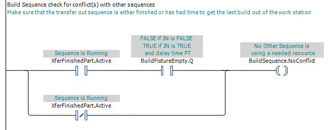 CODESYS V3.5 ladder diagram using another sequence's Active state together with fixture state to determine NoConflict.